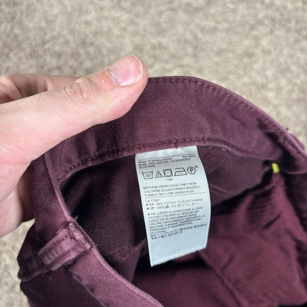 Banana‎ Republic Travel Jean Mens 34x32 Slim Fit Burgundy Maroon Cotton Stretch